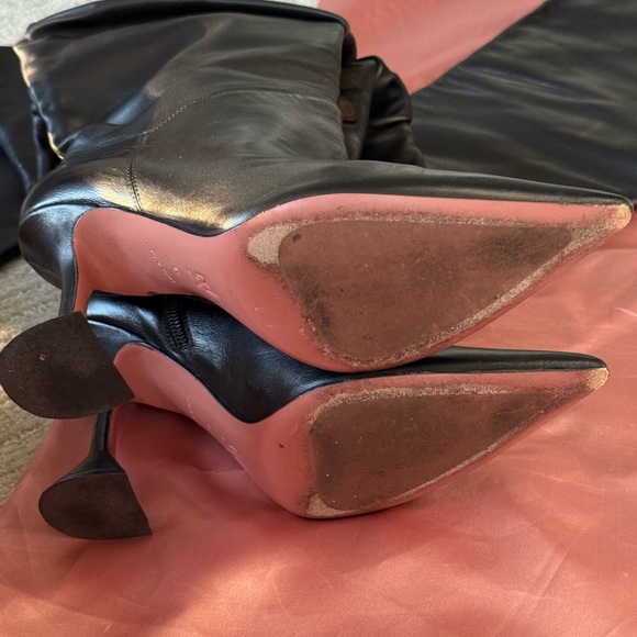 Amina Muaddi Leather Black Over-the-Knee Olivia Boots. EU 38 size, true to size! - Picture 14 of 16